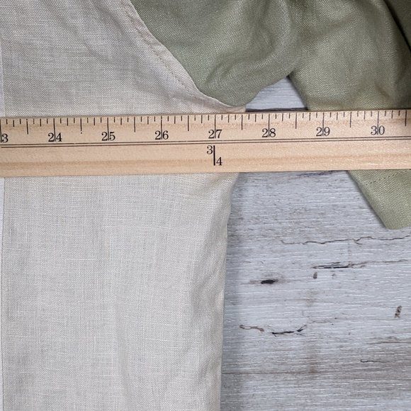 BAHIO* Men's Short Sleeve Button Down Straight Hem 100% Linen Shirt~ Size 2X - Picture 12 of 15